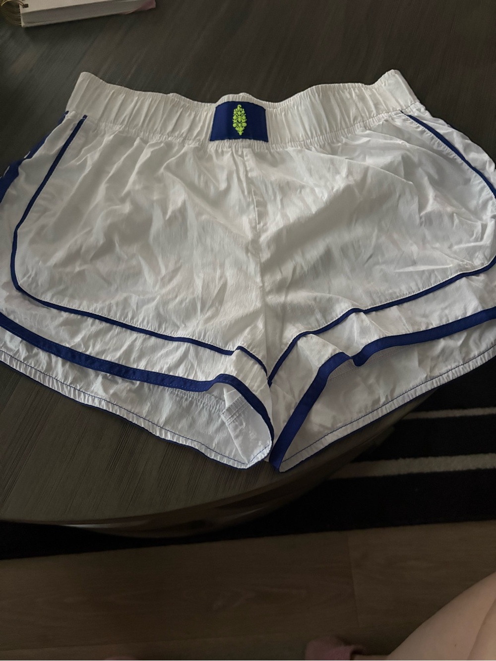 FP Movement by Free People White Athletic Shorts with Navy Trim